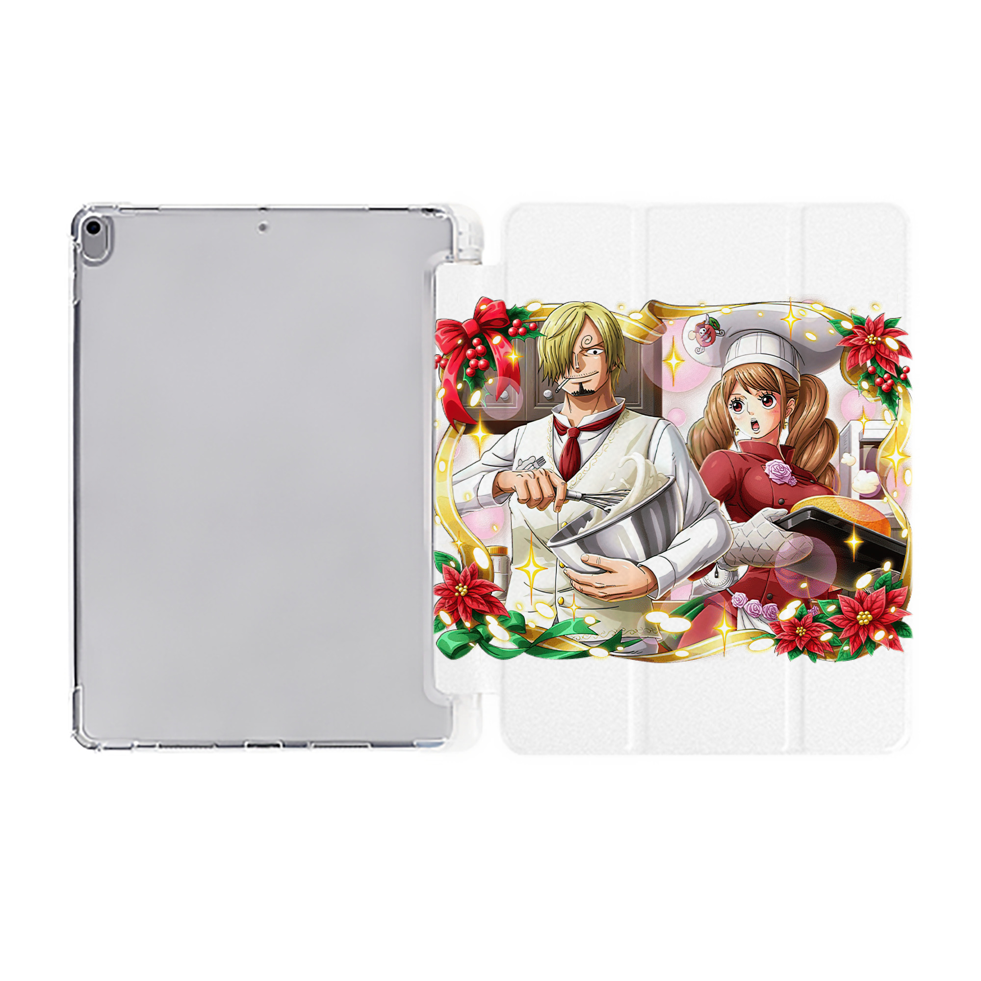 （画像用） ワンピース サンジ ONE PIECE Sanji IPad ケース ペン収納付き 三つ折りスタンド PUレザー×シリコン 対応機種9.5/10.5/10.9インチ